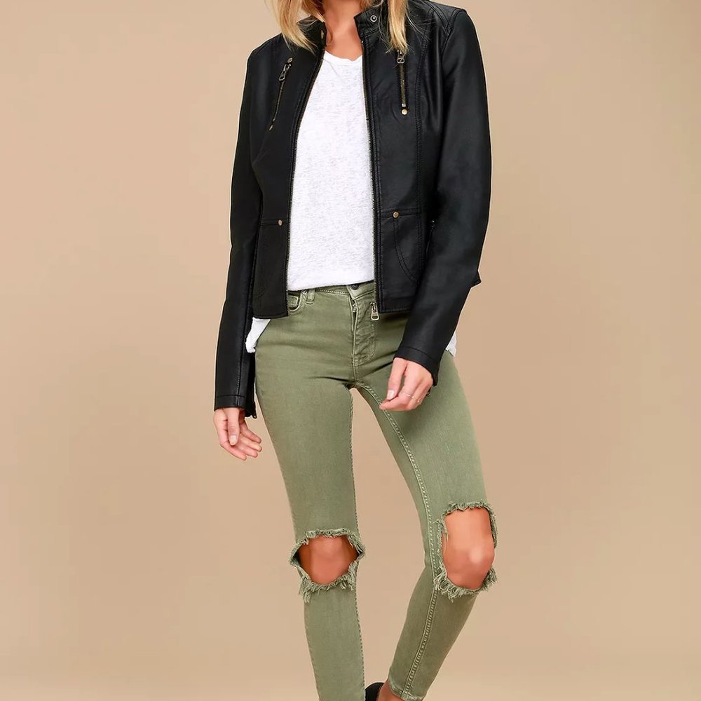 Vegan Leather Moto Jacket - Picture 10 of 12